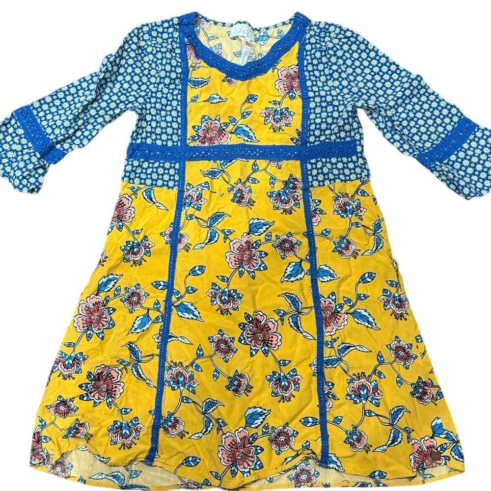 Matilda Jane Flower Power Dress Size 10 Choose Your Path Fall 2018 Yellow Blue